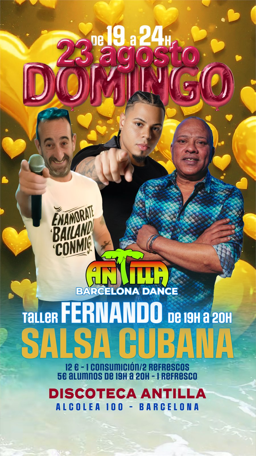 Cartel del evento Domingo Salsa Cubana - Domingo 23 Agosto