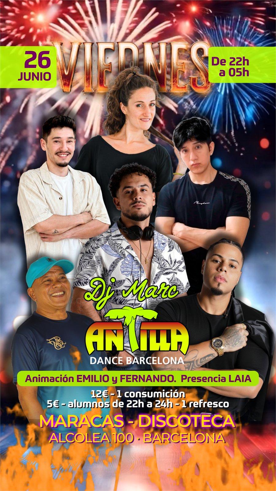 Cartel del evento Viernes en Antilla - Viernes 26 Junio